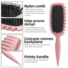 1pc  Curl Defining Brush Curly Hair Brush With Bristle Special Design Curl Define Styling Brush For Women Men - 1件-粉紅色 - 查看 4