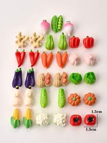 10/30/50 Pcs Realistic Resin Fruit & Vegetable Beads - Assorted Craft Kit, Including Tomato, Cucumber, Chili Pepper, Etc., Suitable For DIY Jewelry, Home Decor Crafts - Resin Vegetable Pendant - View 11