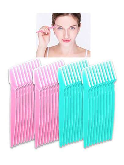1/20/30件套男女通用眉刀、去角质工具、面部剃须修剪套装。便携式眉毛修剪剪刀和面部剃须刀套装，多功能去角质工具/面部及眉毛剃刀/面部绒毛去除器/去角质修容器