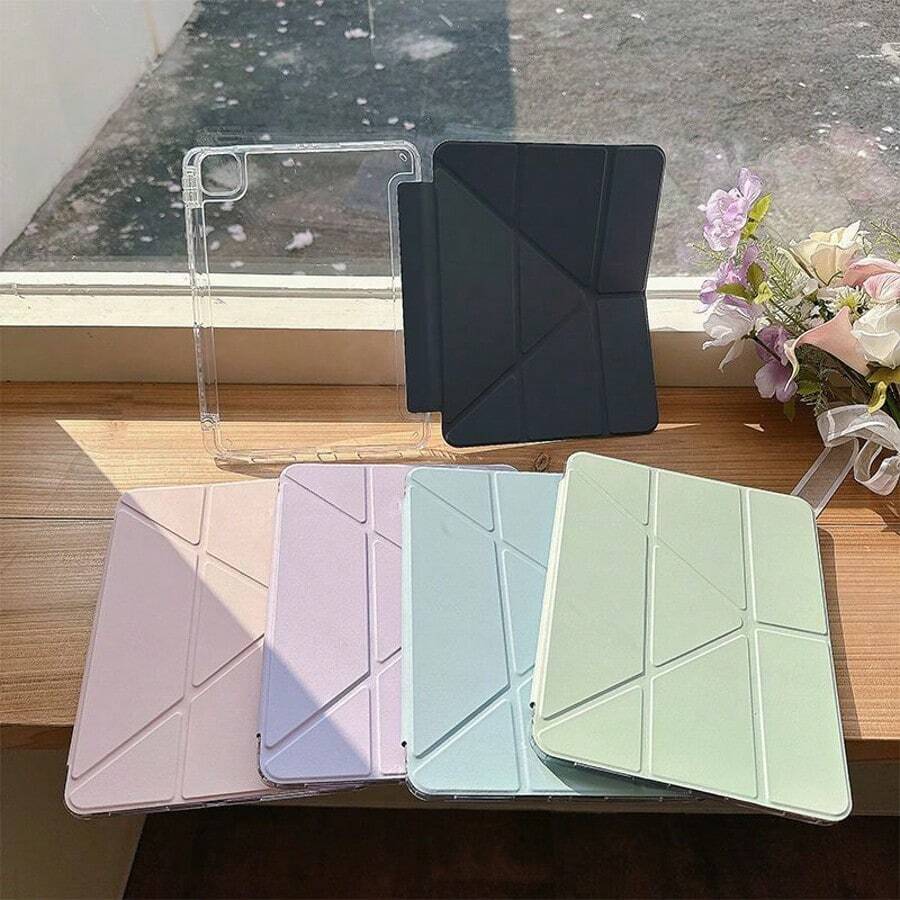 適用於 Matepad SE 11 吋平板保護殼，Matepad 保護殼，高透明壓克力背板，時尚智能 Y 型折疊支架保護殼，高品質 PU 皮革，附自動睡眠/喚醒保護功能，Matepad 保護殼，適用於 Redmi Pad2 11 吋 2025/ PadSE 11 吋 2023 平板保護殼，A16 保護殼，適用於 iPad 10 代平板保護殼