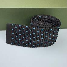 男士刺绣领带一条，适合：婚礼、商务、休闲、派对等场合。图案窄领带，易于打理，抗皱，条纹波点复古领带，领带夹领带架套装，休闲涤纶领带 - 彩色 - 查看 4