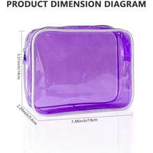 Neon Pouch Small, Makeup Bag, 7"X2.3"X4.7" Size TSA Approved Toiletry Bag, Clear Travel Bags For Toiletries, Clear Cosmetic Bag For Women And Men Small (Transparent (Black Bone)) - 閃電圖案+5套 - 查看 2