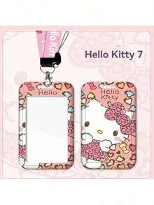 两件套，挂绳+卡套【正版授权】Hello Kitty校园照片夹，学生文具卡，编织挂绳公交卡，收纳盒钥匙扣，学生卡通保护套，交通卡，情侣透明长挂绳吊坠 - 多色 - 查看 16