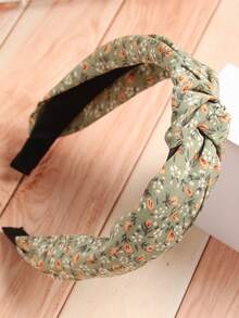 1 pièce/3 pièces Bandeau large vintage élégant à motif floral Ditsy, bandeau large rétro français à nœud floral, bandeau imprimé minimaliste polyvalent pour femmes, bandeau large noué en tissu bohème, convient pour les vacances, le port quotidien, élégant serre-tête - Multicolore - Voir 8