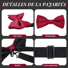 Men's Satin Ties, Slim Tie And Bow Tie Set For Gentlemen, High Quality Suit Accessory, 8CM Ties With Cufflinks And Box, Gift For Husband, Father, Friend, 42548350 - 西瓜粉 - 查看 6