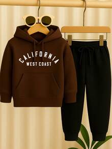 California Children's Fleece Tracksuit Set - 鏽棕色 - 查看 1
