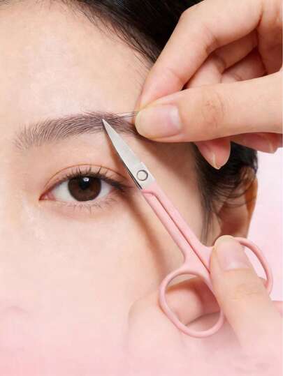 1pc Eyebrow Scissors, Suitable For False Eyelashes, Nose Hair, Beard, Facial Grooming Tools