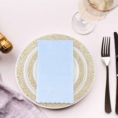 20 cái/bộ, 40 cái/bộ, 60 cái/bộ, 80 cái/bộ, 100 cái/bộ, 200 cái/bộ, Khăn giấy tiệc dày dặn, mềm mại, họa tiết hoa sóng màu xanh hồ, 2 lớp, Kích thước khi mở ra 39cm*33cm, Thích hợp cho: Đám cưới, Tiệc trà, Trang trí tiệc sinh nhật, Trang trí tiệc, Đồ dùng tiệc, Trang trí ngày lễ, Đồ dùng ngày lễ