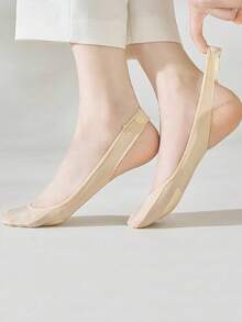 1/5/10 đôi tất nữ không đường may, tất lót silicon chống trượt cho dép xăng đan, tất cổ thấp không đường may phù hợp với giày cao gót, mùa hè - Nhiều màu - Xem 17