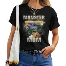 Monster Truck Mom Monster Truck Are My Jam Truck Lovers For Mom Women T-Shirt - màu đen - Xem 8