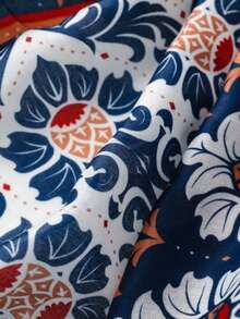 Polyester Floral Print Scarf - Multicolor - View 10