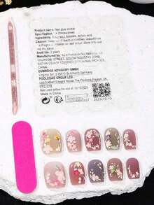 Purely Handmade Nail Art, 10-Piece Set, Pink, Short Trapezoid, Beauty, Fragrance Style, French Tip Nails, Press On Nails, New Years Nails, Valentines Nail, Uv Light Nails, Summer Nails, Matte Manicure, Wearable Nail Art, Elegant And Generous Design Nail Supplies Nails - SG2-551 - 查看 6