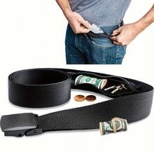 49.21 Inch Hidden Zipper Belt - Anti-Theft Waist Bag, Unisex Portable Wallet, Durable Multi-Function Belt Design With Hidden Zipper Wallet - B - View 3