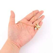 1 chiếc mặt dây chuyền hình mắt tròn lớn kiểu cổ điển thời trang, dây chuyền hạt bằng thép không gỉ mạ vàng dành cho nữ - Vàng - Xem 3