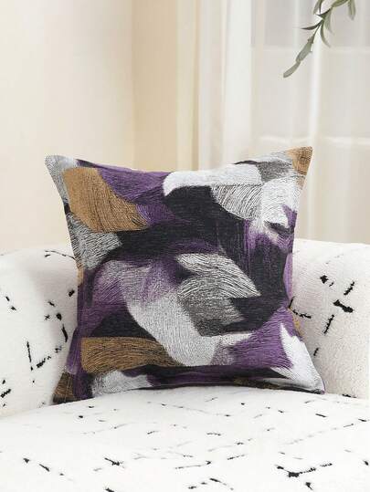 1 件水墨风格染色提花面料枕套，沙发装饰枕套，水墨系列枕套