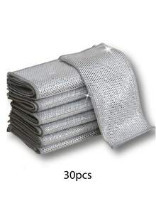 30片装/神奇清洁布 加厚双面金属钢丝抹布 厨房洗碗布 锅碗瓢盆清洁布 毛巾清洁工具 - 多色 - 查看 13