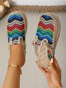 复古刺绣平底休闲鞋 - 彩色 - 查看 11