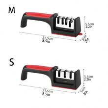 1 pieza Afilador de cuchillos rápido, piedra de afilar multifunción para cocina, restaurante y uso doméstico, afilado rápido de cuchillas - Negro - Ver 7