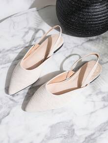 Vintage Beach Sandals For Women, Casual Woven Hollow Closed Toe Mule Slip-On Shoes, Vacation Style - Apricot - View 4