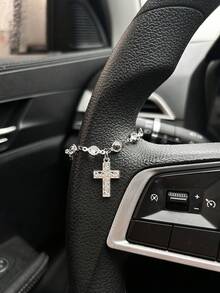 Pendentif de voiture en croix, décoration suspendue pour rétroviseur en cristal vintage, accessoires d'intérieur de voiture pour hommes et femmes - A - Voir 7