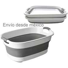 QICHEN Cesta Plegable de plástico para la Colada contenedor de Almacenamiento Plegable y Organizador Portátil y ahorro de espacio 60CM*40CM Gris - Gris - Ver 2