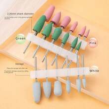 6pcs Professional Nail Drill Bit Set, For Removing Cuticles And Polishing, Silicone Nail Drill Bits With Russian And Japanese Style - Multicolor - View 6