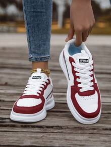 Women's Fashion Casual Comfortable Soft Sole Sneakers, Versatile Daily Wear - Red - View 2