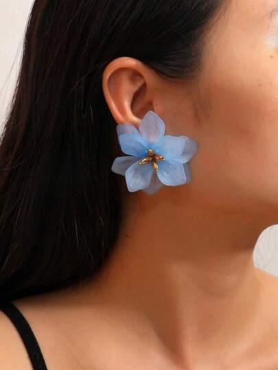 زوج من أقراط أوراق الزهور المحفوظة، أقراط أنيقة عتيقة متعددة الاستخدامات للنساء