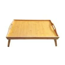 1 chiếc, khay giường bằng tre kích thước 19.69*11.81*1.57 inch, có chân gấp gọn, thích hợp dùng cho laptop, khay ăn sáng, ghế sofa, giường ngủ, bàn ăn (màu nâu), quà Giáng sinh. - màu nâu - Xem 4