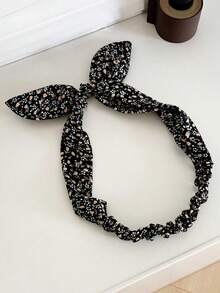 1pc V-Shaped Print Casual Bohemian Woven Fabric Waist Bow Headband, Suitable For Long-Term Use In Large Quantities - Floral Multicolor - View 5