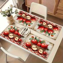 2 pezzi Tovagliette con motivo frutta, stile minimalista per colazione, decorazione tavolo da pranzo, accessori da cucina, tovagliette in lino, sottobicchieri, presine, sottopiatti, facili da pulire, adatte per casa, ristorante, sala da pranzo, set - Multicolore - Visualizzare 7