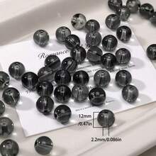 50pcs/10mm 30pcs/12mm Round Glass Beads, Multicolored Crystal Gemstone Beads, Round DIY Craft Beads, For Jewelry Making DIY Crafts, Handmade Necklaces, Bracelets, Phone Straps, Wedding Decorations, Adult Girls' Friendship Bracelets - Multicolor - View 23