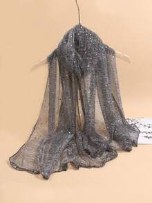 1条女士轻薄亮片头巾，适合所有季节，中东风情头巾，装饰披肩，沙滩罩衫，日常佩戴 - 彩色 - 查看 24