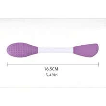 1/3pcs Silicone Double-Ended Mask Brush, A Multi-Functional Facial Cleansing And Massage Tool, Suitable For Applying Mud Masks And Drawing Eyeliner. - Purple - View 3