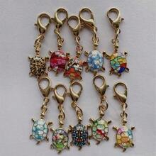 10个/套 可爱海龟造型钥匙扣，时尚趣味动物造型钥匙圈，高品质耐用钥匙收纳配件，迷你装饰挂件，适用于背包、钱包、手提包、鞋带和钥匙链收纳 - 彩色 - 查看 7