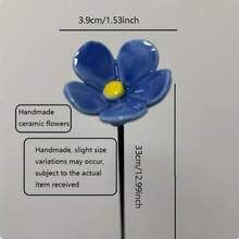 3/8pcs Handmade Ceramic Forget-Me-Not Flowers. Fade-Resistant And Timeless Indoor/Outdoor Home Decor. Ideal Gift For Valentine's Day, Christmas, And Mother's Day. Also Suitable For Holiday Decoration, Interior Design, And Artistic Home Arrangement. - Multicolor - View 6