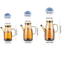 Botol Minyak Kaca Borosilikat, Tersedia dalam Ukuran Besar, Sedang, dan Kecil - Wadah Minyak Dapur Tahan Suhu Tinggi, Anti Bocor, dengan Corong Anti Tetes, Botol Minyak Kaca Tahan Lama, Cocok untuk Memasak dan Memanggang. - MultiWarna - View 3