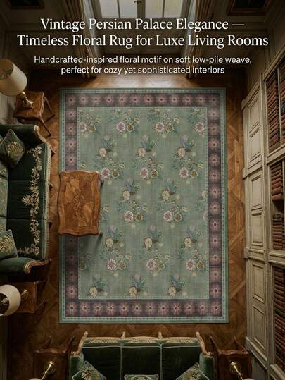 1pc Rug, Carpet, Area Rug, Doormat, Runner, European And American Elegant Luxury - Exquisite Vintage Floral Pattern - Large Size Carpet For Bathroom, Kitchen, Entryway, Hallway, Bedside, Living Room, Bedroom, All Season Washable Carpet Doormat, Home Decor