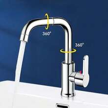 Kran Dapur Fleksibel Putar 360° - Kran Mixer Panas dan Dingin Pegangan Tunggal dengan Permukaan Mengkilap. Termasuk Inti Katup dan Perangkat Keras Pemasangan. Ideal untuk Wastafel Dapur Modern, Kamar Mandi, dan Ruang Rias; Aksesori Penting untuk Rumah Kontemporer dan Pilihan Sempurna untuk Proyek Renovasi Rumah. - MultiWarna - View 3