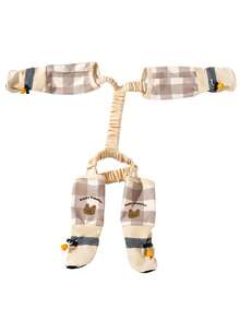 All Season Cute Plaid Bear Anti-Dirty Pants, Small Dog Walking Pet Cat Dog Boots, Outdoor Anti-Dust Shoes - Beige - View 9