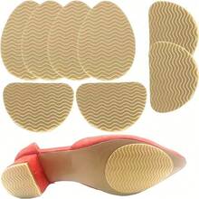 Anti-Slip Shoe Insoles - Adhesive Shoe Pads Designed To Enhance Traction, Reduce Noise, And Protect Shoes, Made Of Soft Elastic Material Suitable For Shoes And Boots - Light Beige - View 1