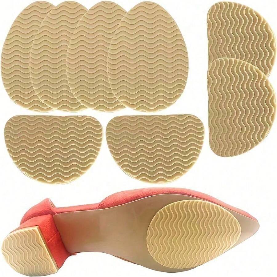 Anti-Slip Shoe Insoles - Adhesive Shoe Pads Designed To Enhance Traction, Reduce Noise, And Protect Shoes, Made Of Soft Elastic Material Suitable For Shoes And Boots - Light Beige - View 1