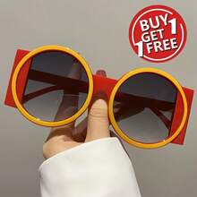 New Stylish Large Round-Frame Glasses For Women And Men, Featuring A High-End Dual-Tone Design,  And Versatile, Suitable For Parties, Performances, And Everyday Wear - Trà Trà - Xem 9