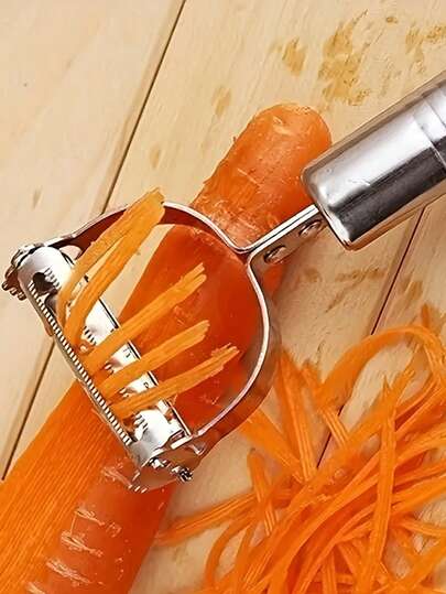 1 Stainless Steel Vegetable Peeler, Multi-Functional Kitchen Vegetable Shredder, Potato Peeler, Fruit And Vegetable Slicer, Manual Food Processor, Essential Kitchen Tools For Thanksgiving And Christmas