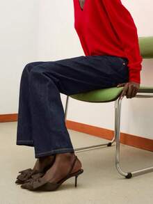 Mẫu giày cao gót hở gót mũi nhọn màu xám nâu dành cho nữ, hàng mới về mùa Xuân/Hè 2026. - màu nâu - Xem 2