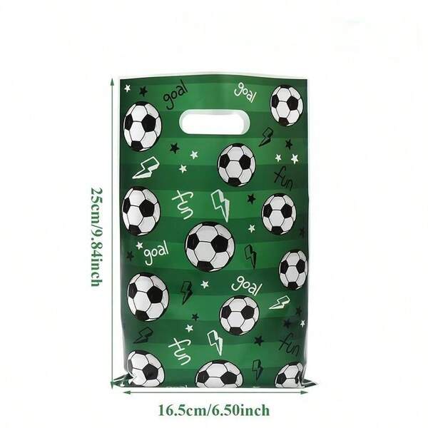 10pcs Green Football Tote Bags, Sports Theme Party Handbags, Gift Party Supplies, Birthday Party Decorations, Football Theme Gift Packaging Bags