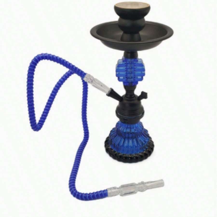 Modern Acrylic Hookah Set With Blue Hose, Complete Shisha Kit For Home & Party - one-size - View 1