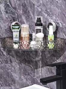 Estantería de esquina con fuerte succión | Estantería de esquina de baño de acrílico transparente | Organizador de almacenamiento de baño sin taladro - Multicolor - Ver 12