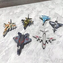 6 piezas de juguetes de modelos de avión de aleación con lanzador negro, aviones de combate de lanzamiento/catapulta, adecuados para regalos de cumpleaños, Navidad y Año Nuevo para niños - Negro - Ver 7