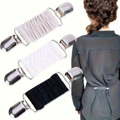 Conjunto de vestido con cinturón, broches elásticos para ropa, broches para vestido ajustado, cárdigan y cuello, broches para camisa, cinturillas para la espalda, broches vintage para suéter para mujer, broches para bufanda para evitar exposición, broches para cuello y bufanda, accesorios de cinturilla de nicho